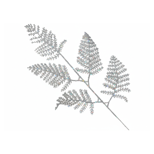 [130751] Rama navideña hoja 17x32cm 2-cs2202-0117 plata