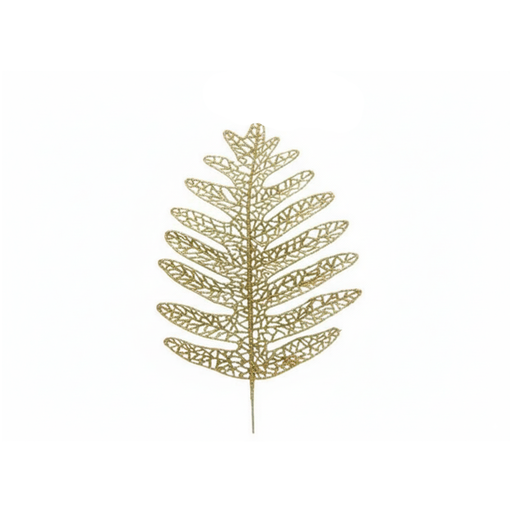 [124451] Rama navideña hoja 22x44cm 2cs1503-878 champagne