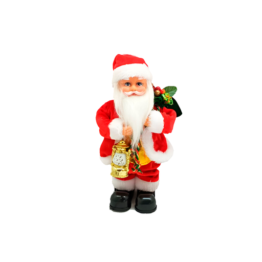 [124271] Santa claus 30cm con sonido/movimiento terciopelo 1257