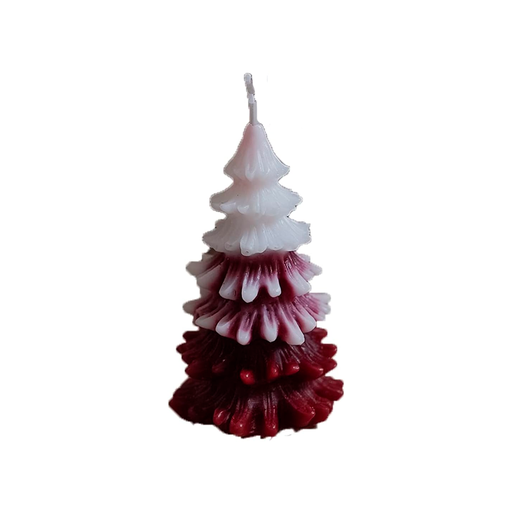 [141433] Vela navideña decorativa 6x9.4cm forma pino 7361-8 rojo/verde