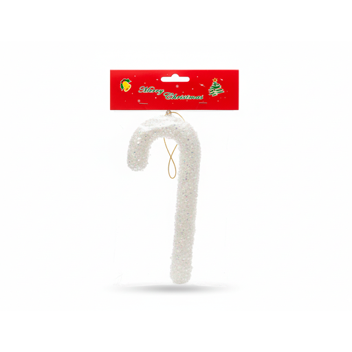 [130605] Adorno navideño baston colgar foamy 20cm blanco