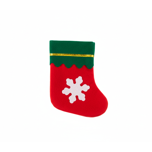 [116163] Adorno navideño bota colgar copo 16x8cm rojo/verde