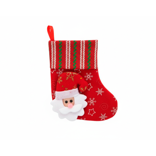 [116160] Adorno navideño bota colgar santa 12x15cm rojo