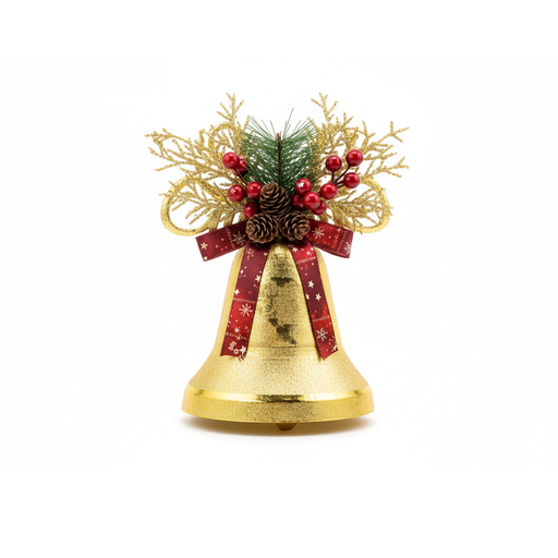 [115939] Adorno navideño campana colgar 17x28cm 1018 dorado