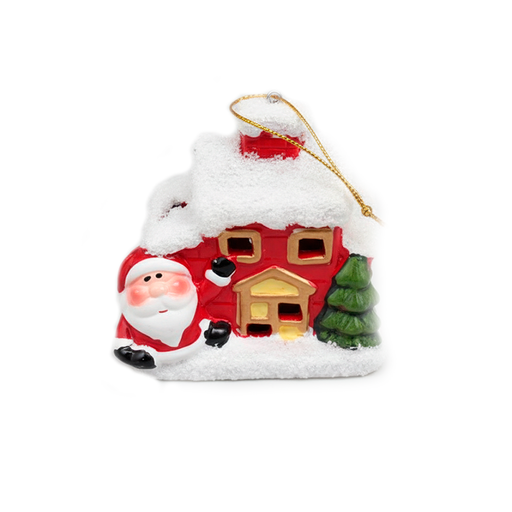 [129435] Adorno navideño casa colgar con luz 8.5x8.5cm varios diseños