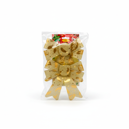 [124207] Adorno navideño chongo colgar 2pc 14x19cm dorado