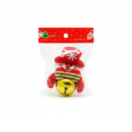 [124650] Adorno navideño colgar cascabel forma frosty 7x10cm