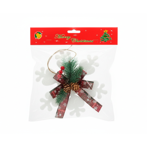 [124312] Adorno navideño copo nieve colgar 18x20cm blanco