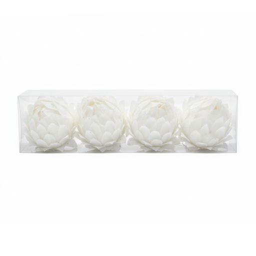 [124647] Adorno navideño flor/pluma 4pc 6.5cm 2178 varios colores