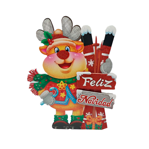 [129553] Adorno navideño letrero feliz navideño 33x24cm varios diseños