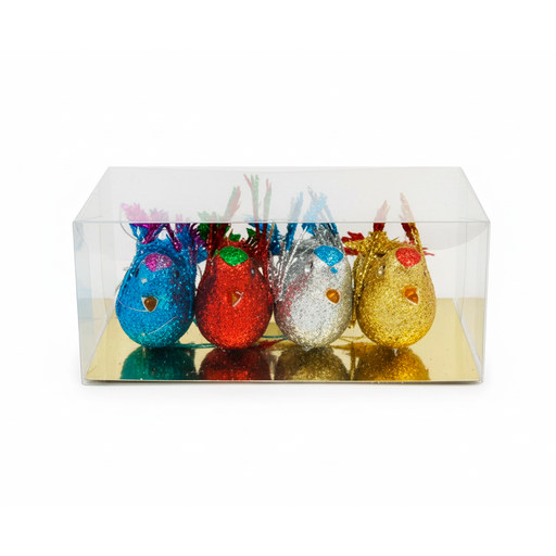 [124637] Adorno navideño pajaro 4pc 22046 varios colores