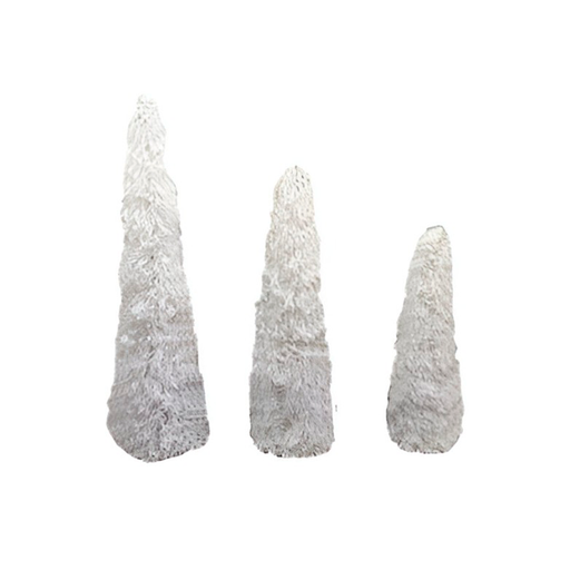 [129442] Adorno navideño pino 3pc t0130 blanco