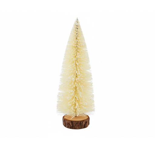 [129389] Adorno navideño pino con nieve  20cm d-09-20 beige