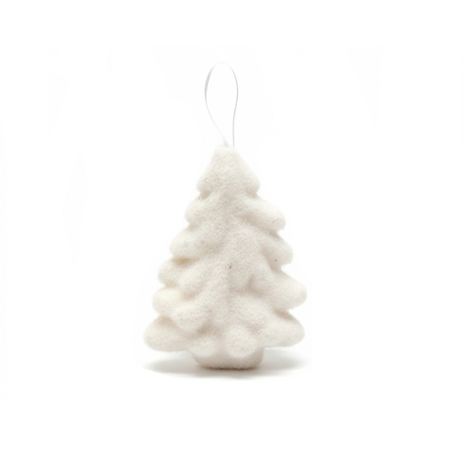 [129567] Adorno navideño pino colgar foamy 9.6x6x13cm blanco