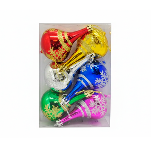 [76970] Adorno navideño tipo/trompo 6pc 10cm  varios colores