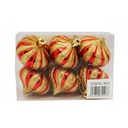 Adorno navideño tipo trompo 6pc rojo/dorado