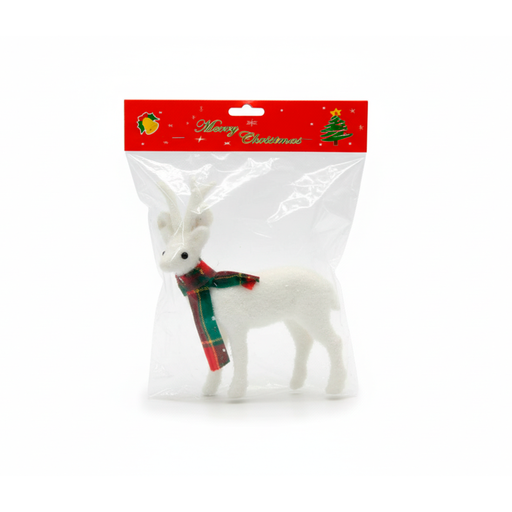 [115958] Adorno navideño venado 18x20cm jq-21130 blanco