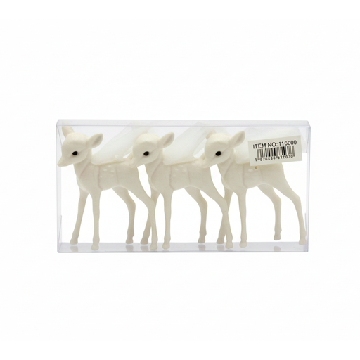 [116050] Adorno navideño venado 3pc cb-4149 blanco