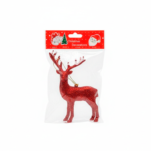 [92445] Adorno navideño venado colgar 14cm 704-127 rojo