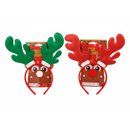 [90419] Adorno navideño vincha/cuernos 24cm varios colores