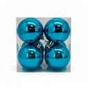 Bola navideña 10cm 4pc aqua brillante