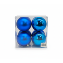 Bola navideña 10cm 4pc azul oscuro brillante mate