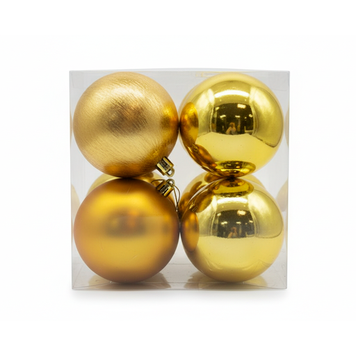 [78564] Bola navideña 10cm 4pc dorado brillante