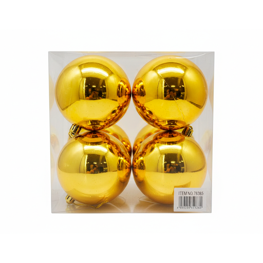 [78565] Bola navideña 10cm 4pc dorado brillante