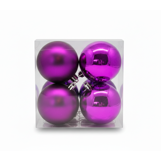 [78584] Bola navideña 10cm 4pc morado brillante mate