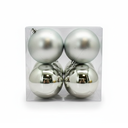 Bola navideña 10cm 4pc plateado brillante