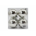 Bola navideña 10cm 4pc plateado brillante