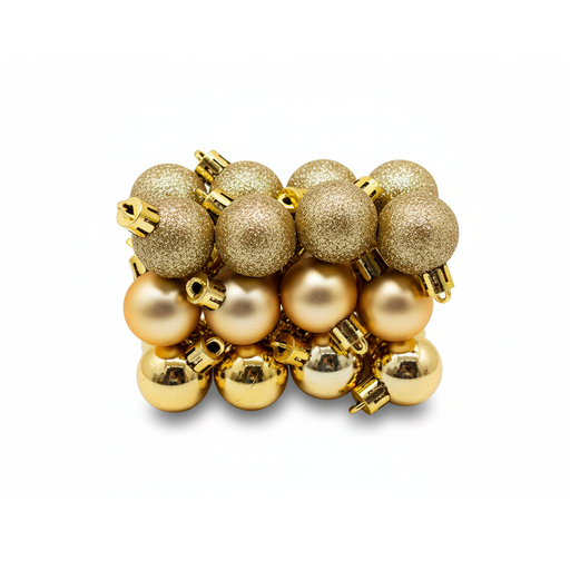 [116064] Bola navideña 3cm 24pc sy21bp-01 brillante escarllado mate dorado