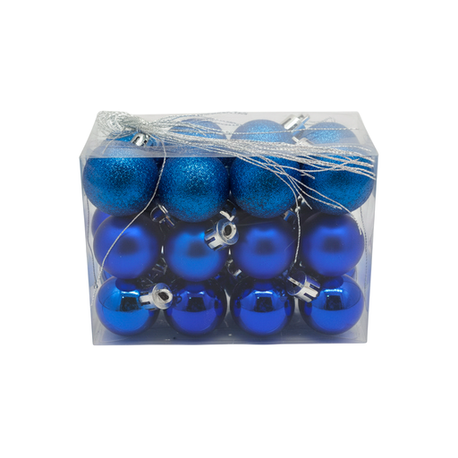[116066] Bola navideña 3cm 24pc sy21bp-03 b/e/m azul