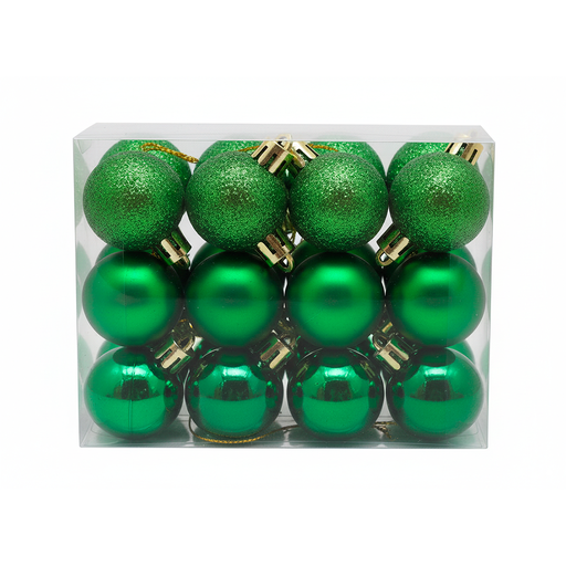 [116067] Bola navideña 3cm 24pc verde b/e/m