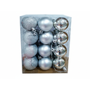 Bola navideña 5cm 24pc sy21bp-12 brillante escarchado mate plateado