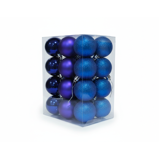 [116076] Bola navideña 5cm 24pc sy21bp-13 brillante escarchado mate  azul