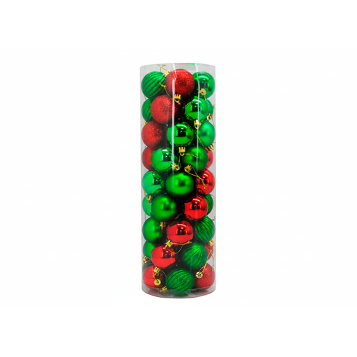 [78493] Bola navideña 5cm 45pc syb15-43 verde/rojo brillante escarchado mate