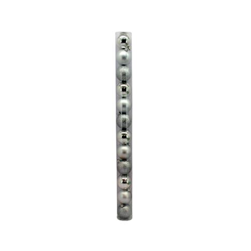 [78592] Bola navideña 6cm 12pc plateado brillante escarchado mate