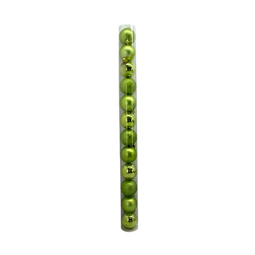 [78524] Bola navideña 6cm 12pc verde claro brillante escarchado mate