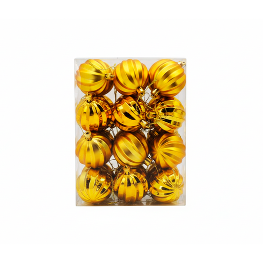 [78566] Bola navideña 6cm 24pc dorado brillante escarchado