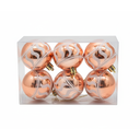 Bola navideña 6cm 6pc 0122271 rosado brillante decorado
