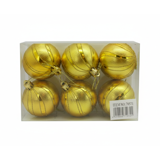 [78571] Bola navideña 6cm 6pc syb15-202 dorado