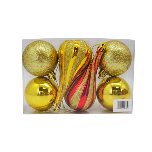 [76891] Bola navideña 6pc 2-120075944 dorado