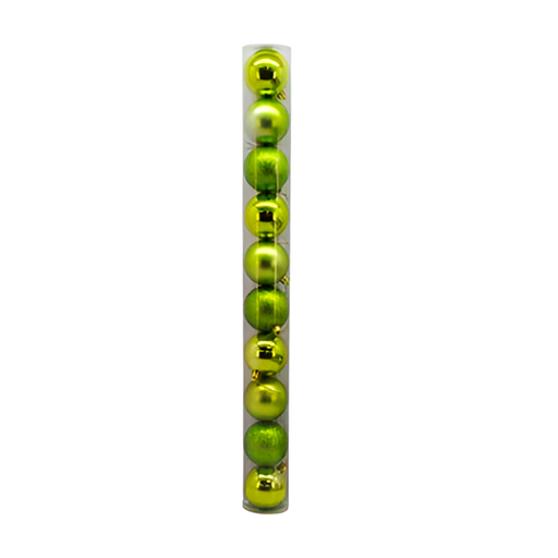 [78525] Bola navideña 7cm 12pc verde claro brillante escarchado mate