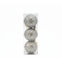Bola navideña 8cm 3pc 2-lm1704-100 plateado decorativo
