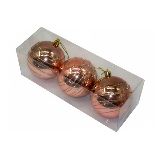 [103712] Bola navideña 8cm 3pc sy19stb-054 champgne dorado