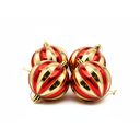 Bola navideña 8cm 4pc 0122086 rojo/dorado/transparante