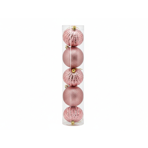 [103700] Bola navideña 8cm 5pc syqb-0119110 rose gold