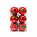 Bola navideña 8cm 6pc sy16cba rojo brillante