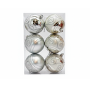 Bola navideña 8cm 6pc sy16cba-276 plateado brillante mate